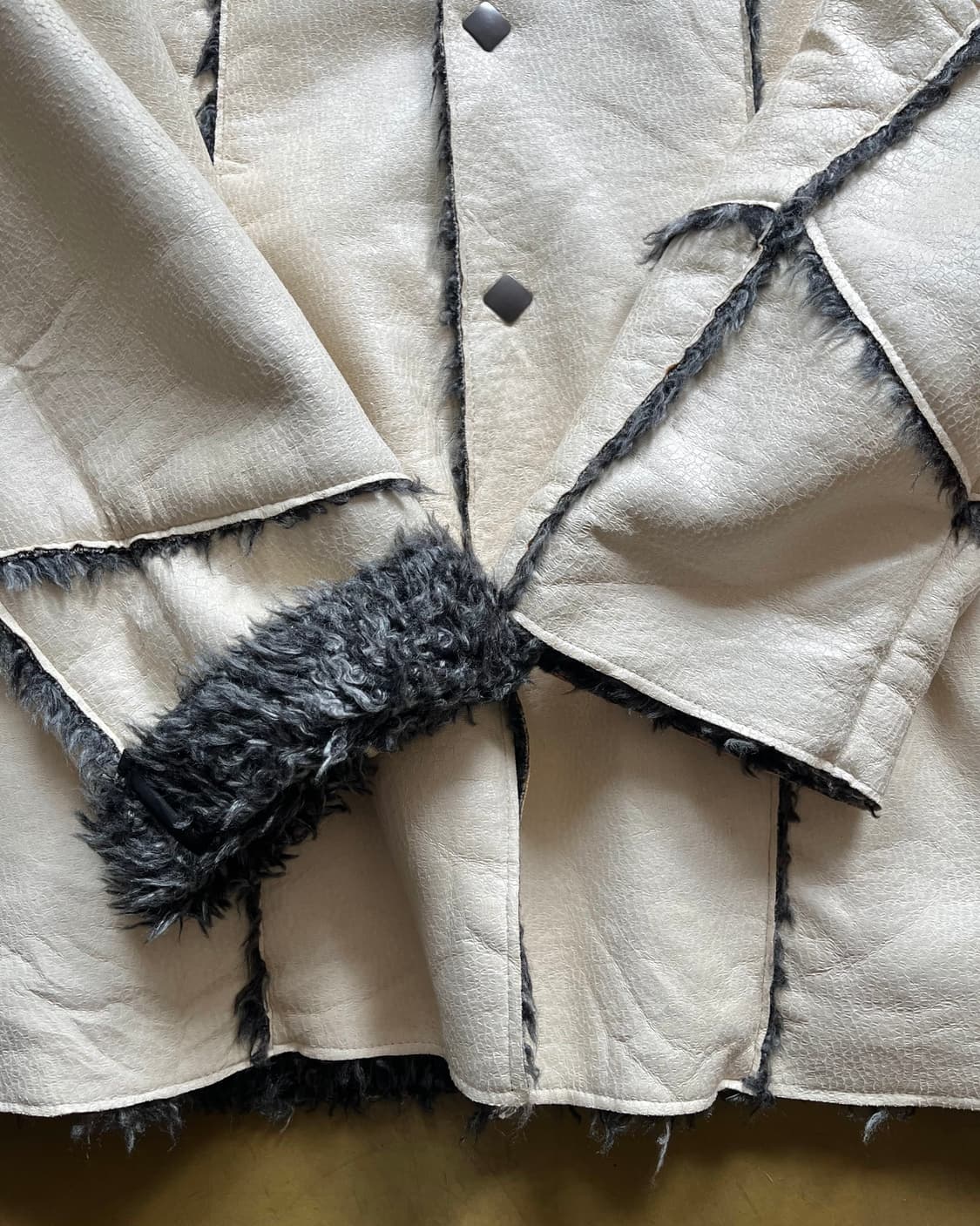 D'HOMME A HOMME Faux Fur Leather Jacket 상품이미지7