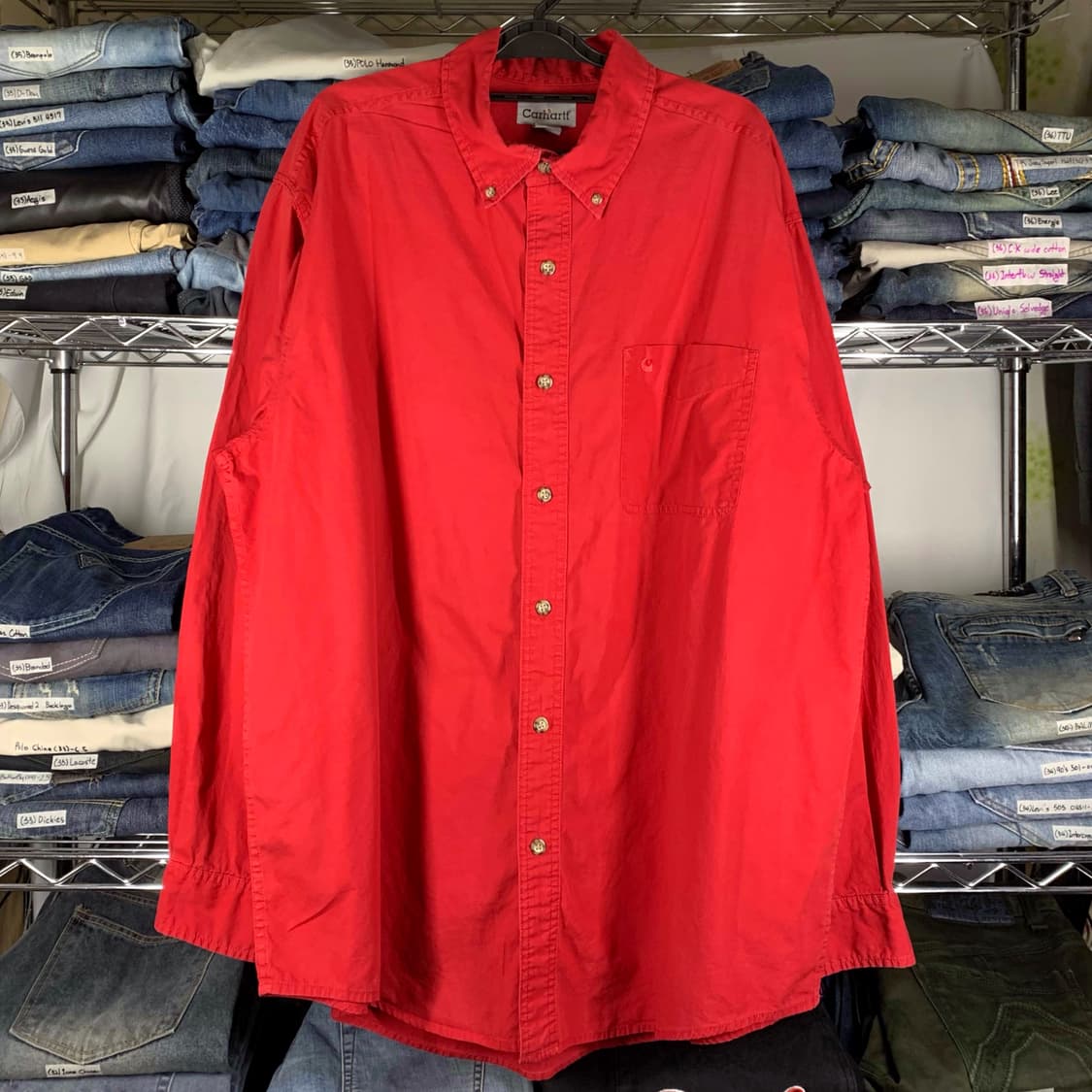 [L] 칼하트 코튼셔츠 레드 상품이미지2