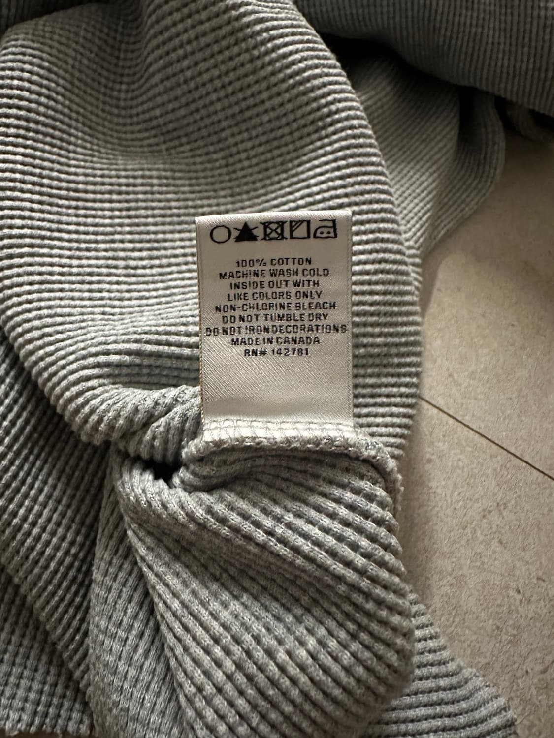 fw22 ald waffle thermal long sleeve grey 상품이미지4