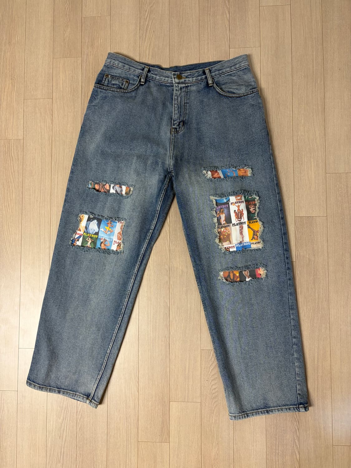 위캔더스 플레이보이 패치 데님 팬츠 (XL) 상품이미지2