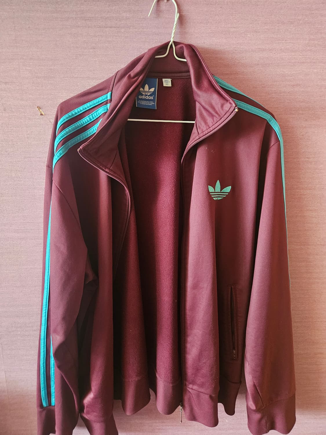 아디다스 구 파이어버드 버건디 아쿠아 저지110사이즈 희귀사이즈 매물1개 상품이미지1