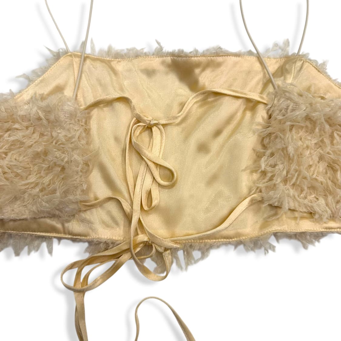 Beige Back Ribbon Fur Bustier 상품이미지5