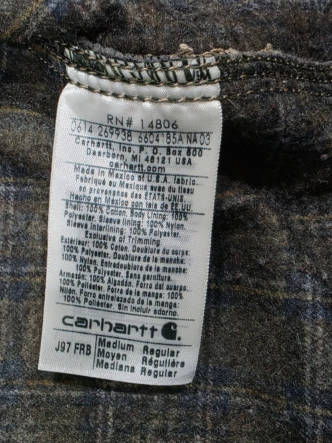 칼하트 j97 FRB 프론티어브라운 M사이즈 상품이미지9