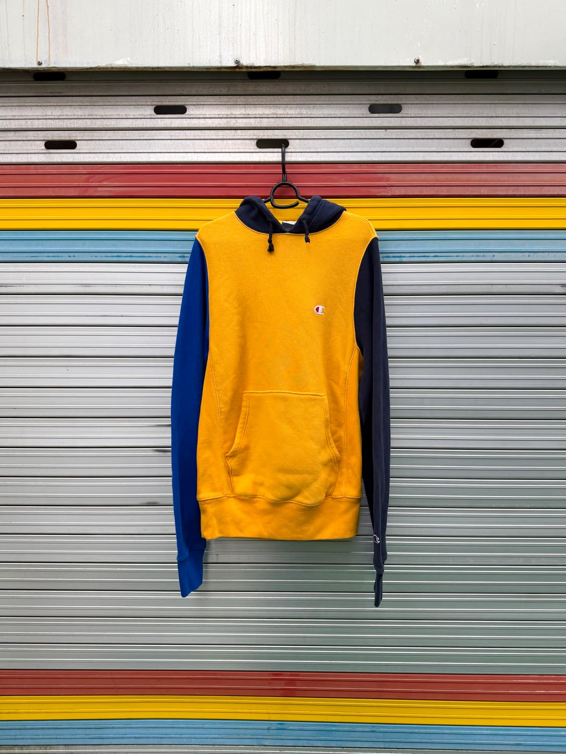 챔피온 블루택 리버스위브 컬러블록 후드티 상품이미지1