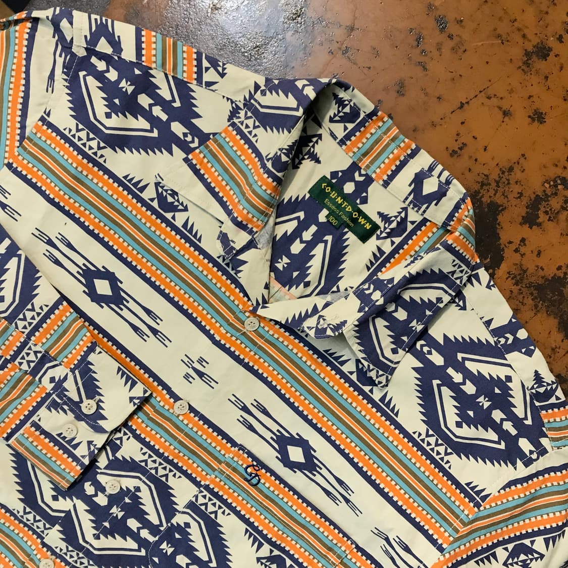 VTG 빈티지 인디안 패턴 긴팔 코튼 셔츠 남방 남성 105 사이즈 상품이미지3
