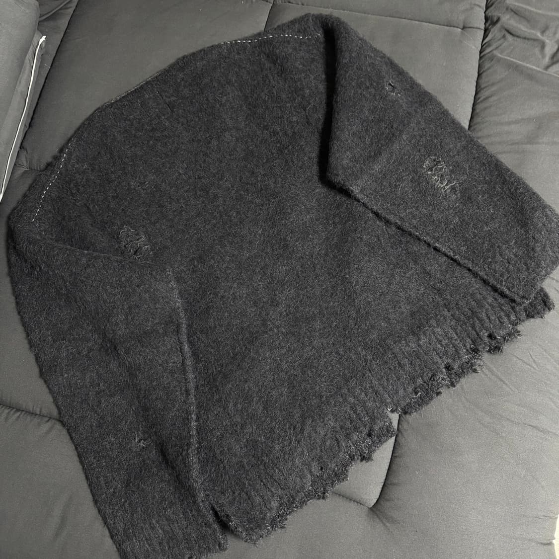 4) 폴리테루 모헤어 집 가디건 블루차콜 상품이미지4