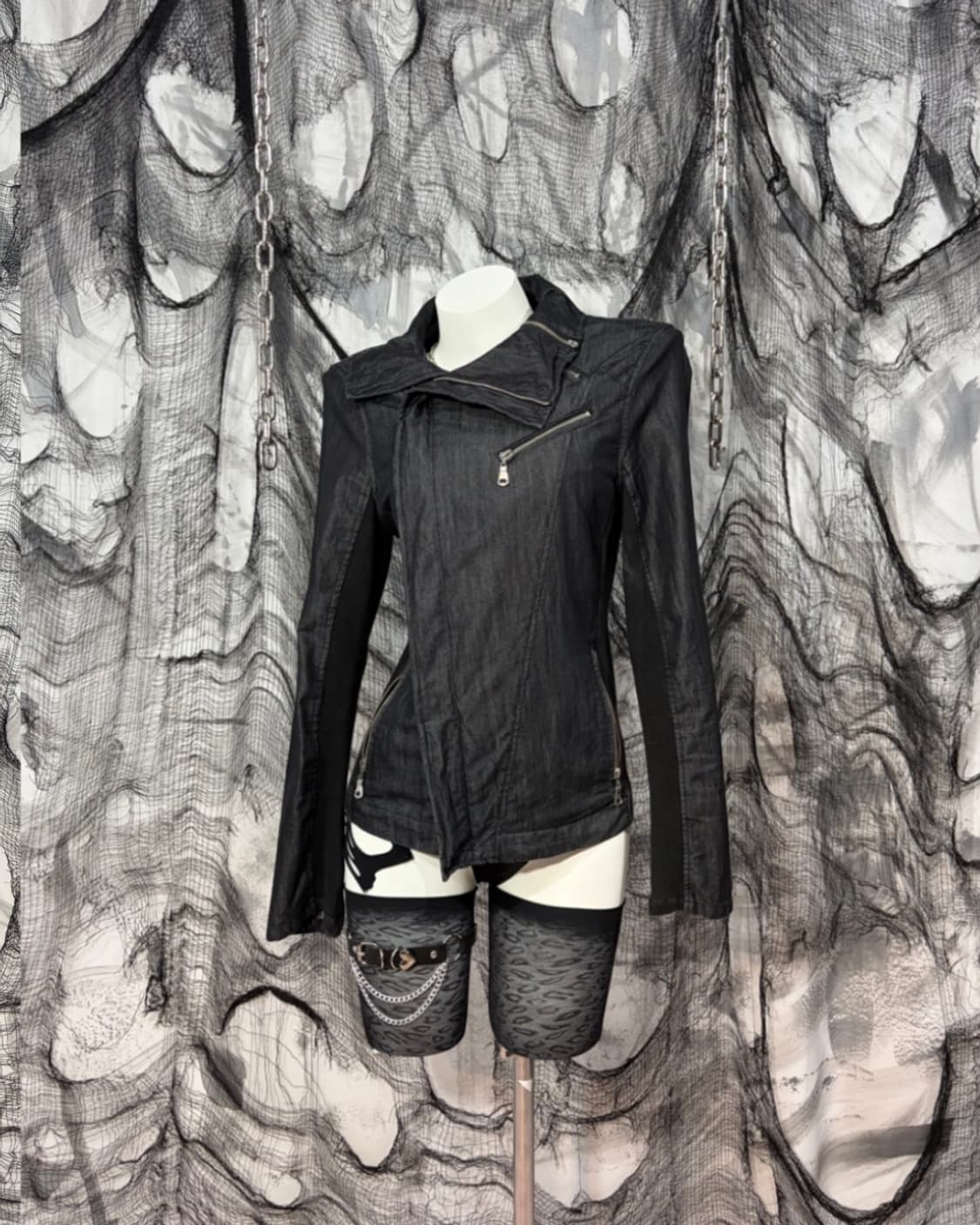 Rockchic high neck zipper detail jacket 상품이미지1