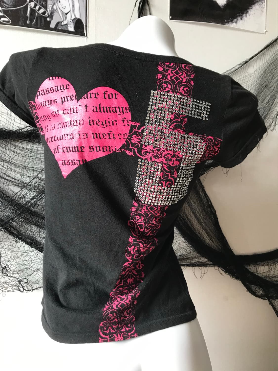 Punk 00s mood beads printing halfsleeve  상품이미지5