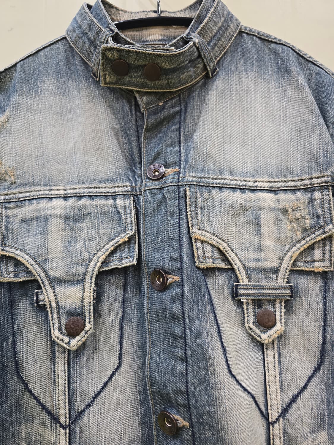 Cony Cuny 빈티지 Y2K  워싱 데님 자켓 청자켓 상품이미지3