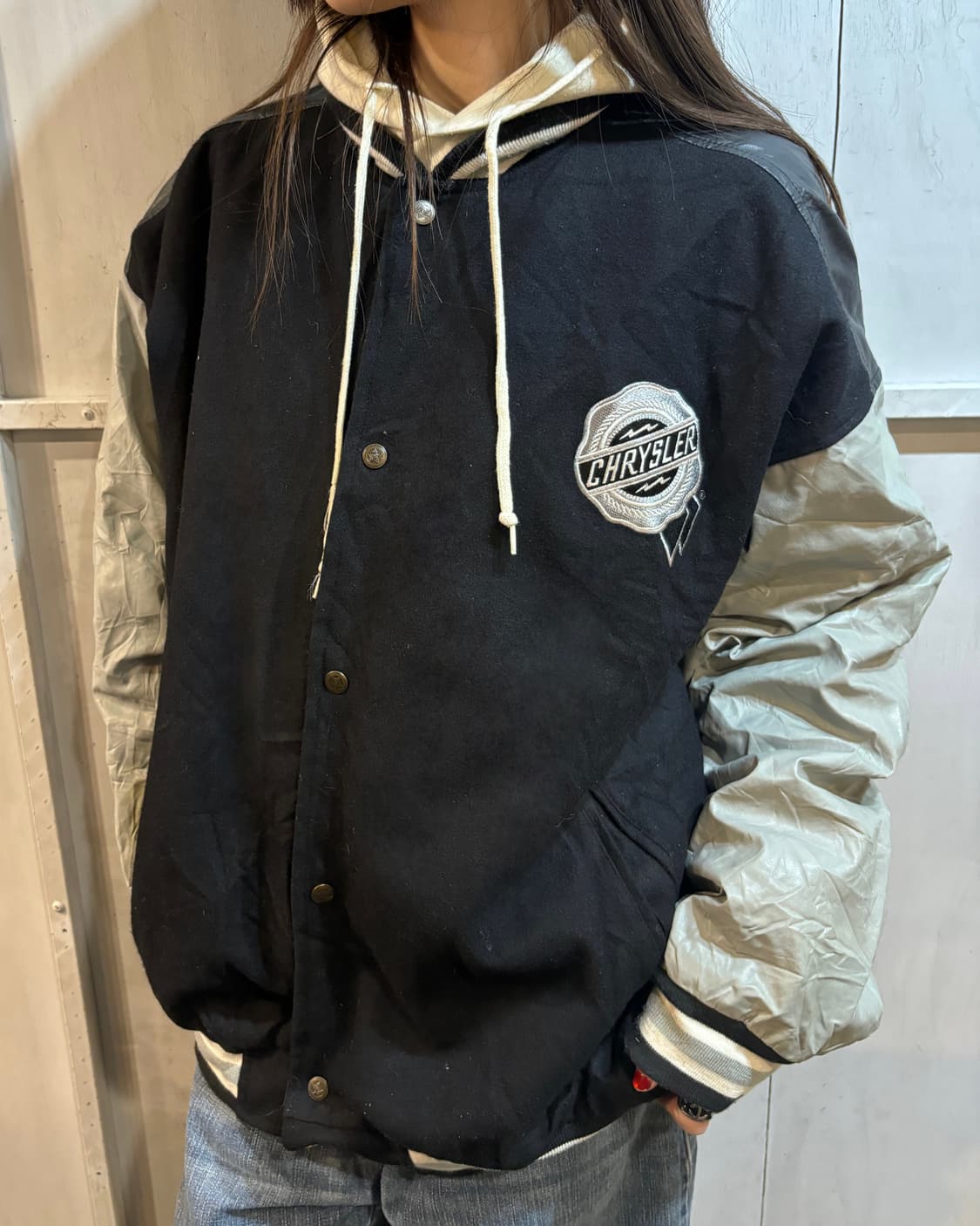 90s Vintage Chrysler Hooded Varsity jk  상품이미지2