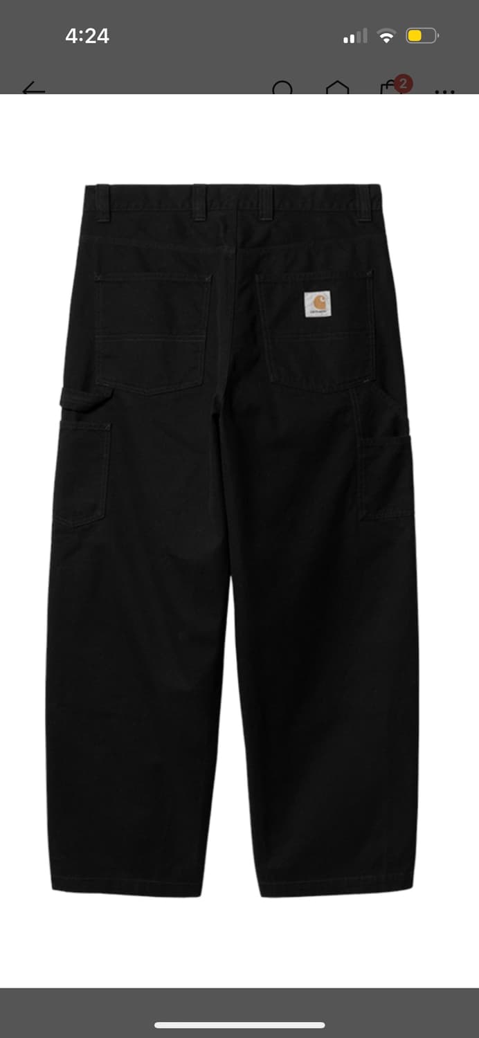 칼하트 WIP 와이드 패널 더블 프론트 팬츠 블랙 상품이미지2