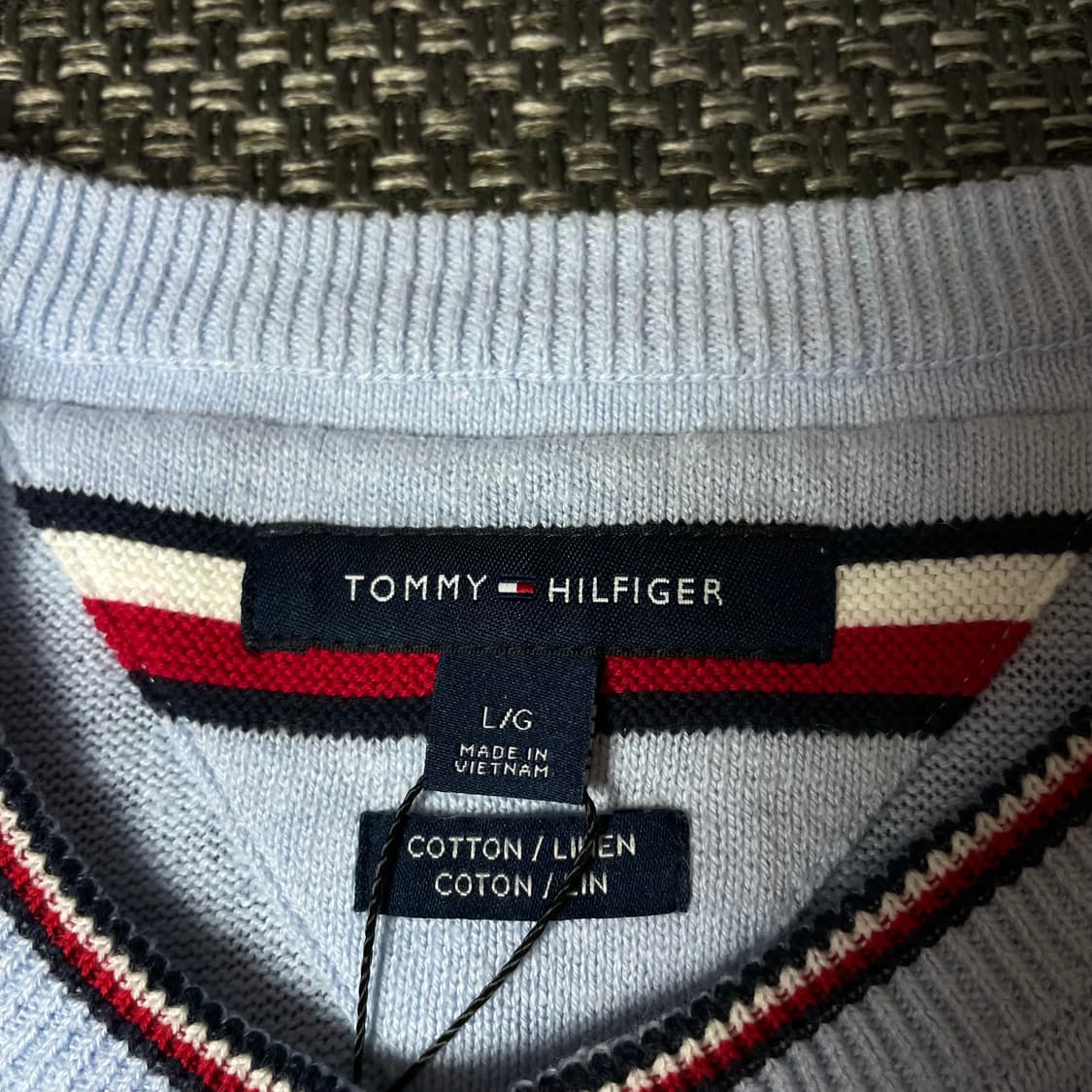 타미힐피거 미니로고 스카이블루 긴팔 니트 L 상품이미지4