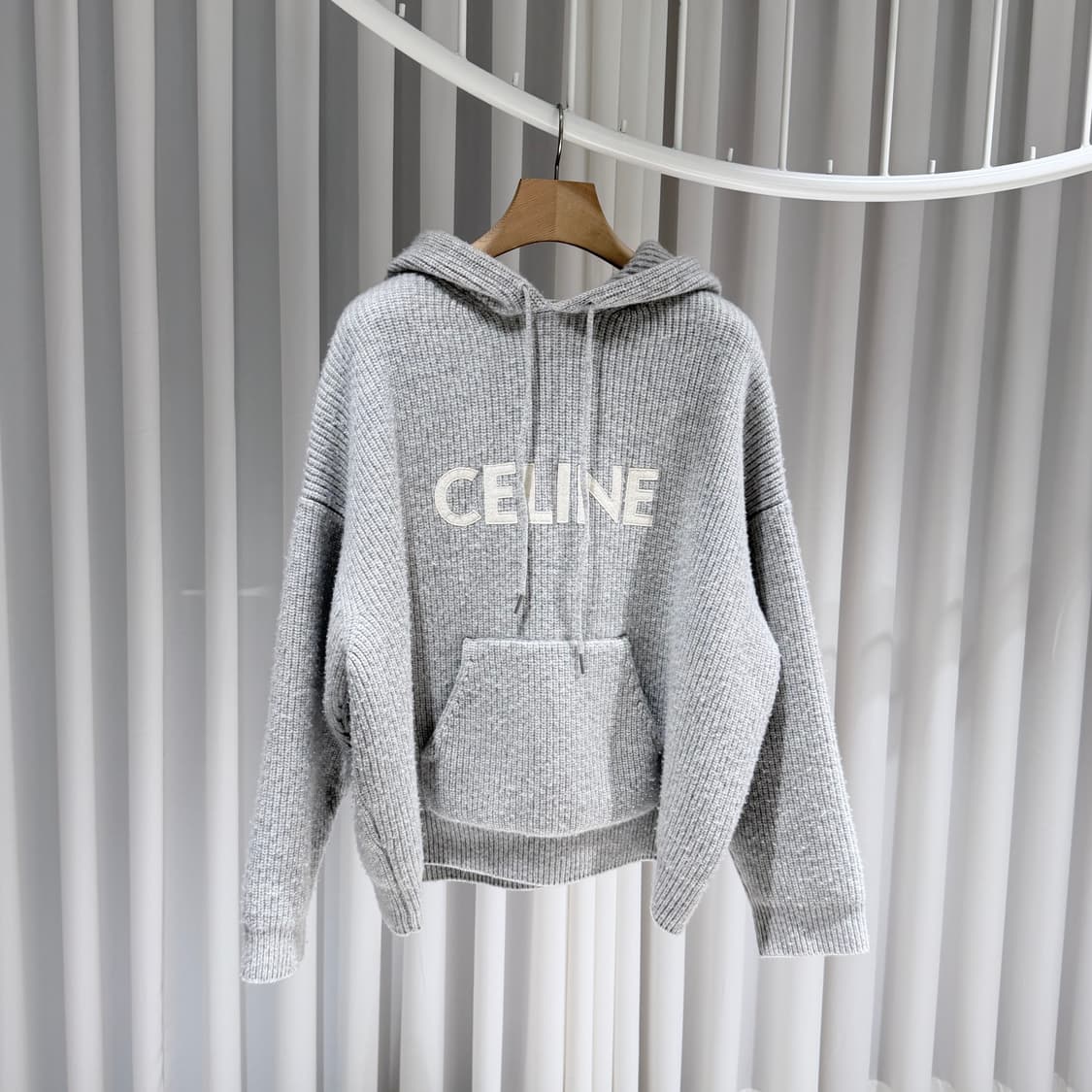 (A+/XL) / 셀린느 울리브드 그레이 니트 후드 상품이미지3