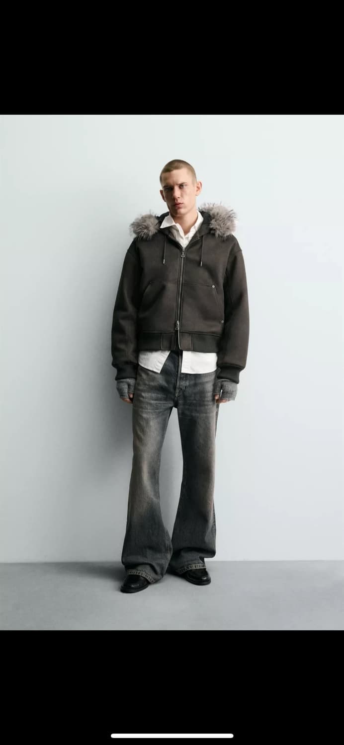 y2k 페이크 스웨이드 패딩 점퍼 퍼후드 자켓 s 상품이미지2