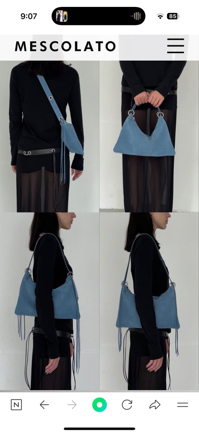 MESCOLATO BABY MUTA BAG DUSTY BLUE SUEDE 상품이미지9