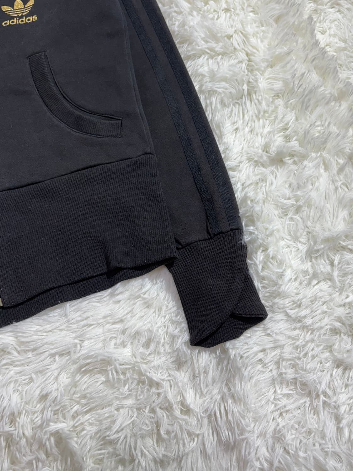 아디다스 블랙 빅로거 딱붙핏 후드집업  상품이미지9