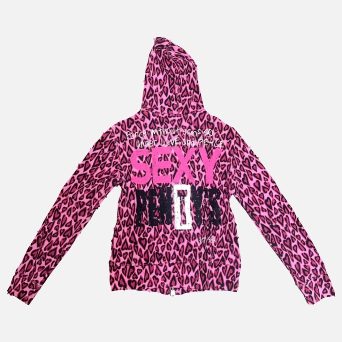 일본 빈티지 갸루 베이프깔 호피 핑크호피 펑크 레오파드 집업 상품이미지2