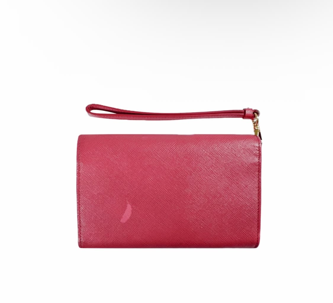 프라다 여성 사피아노 비텔로 레더 스트랩 지갑 미디움 핑크 1M1426 상품이미지3