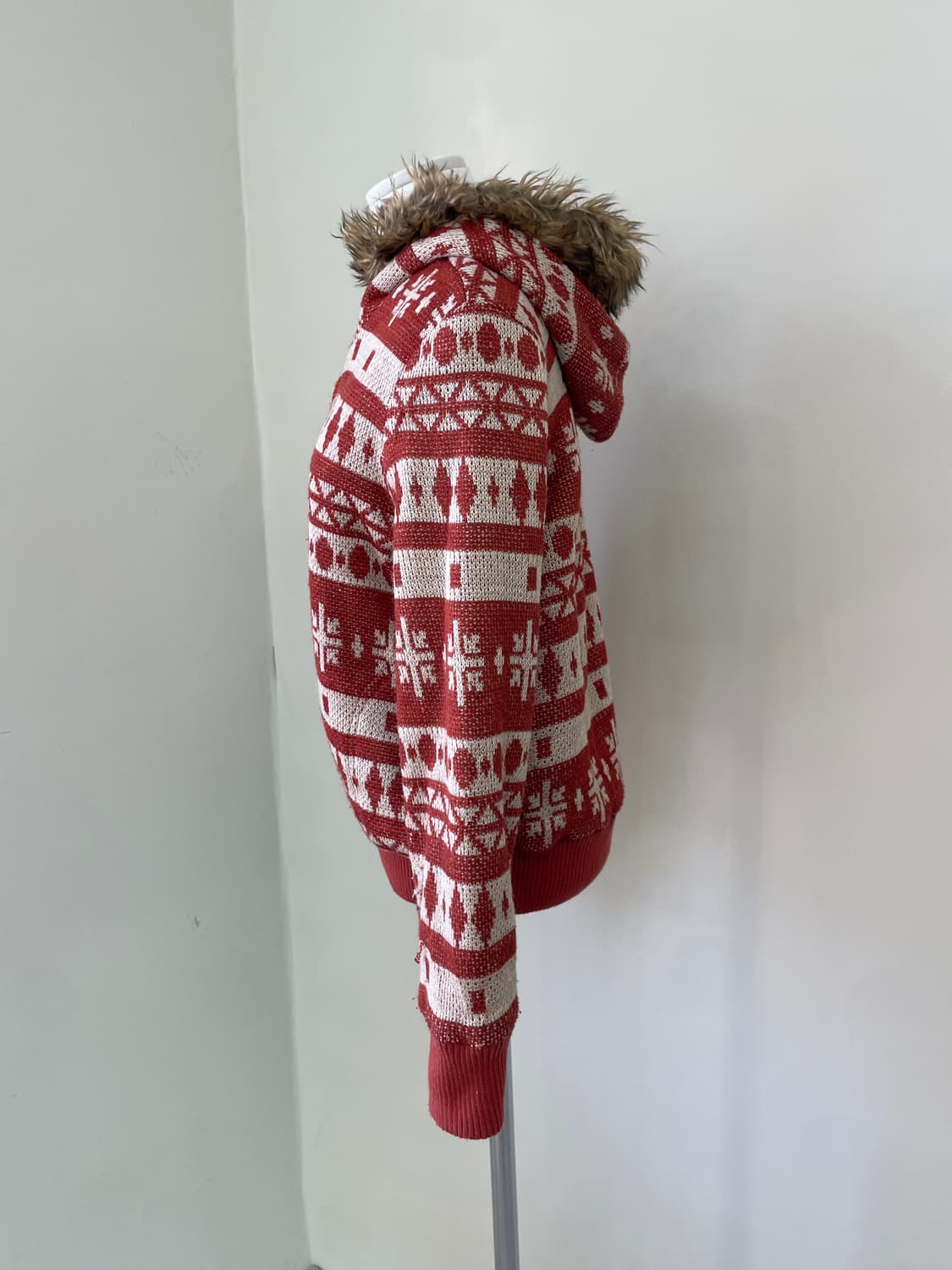 빈티지 노르딕 코위찬 퍼트리밍 후드집업  J04150 상품이미지2