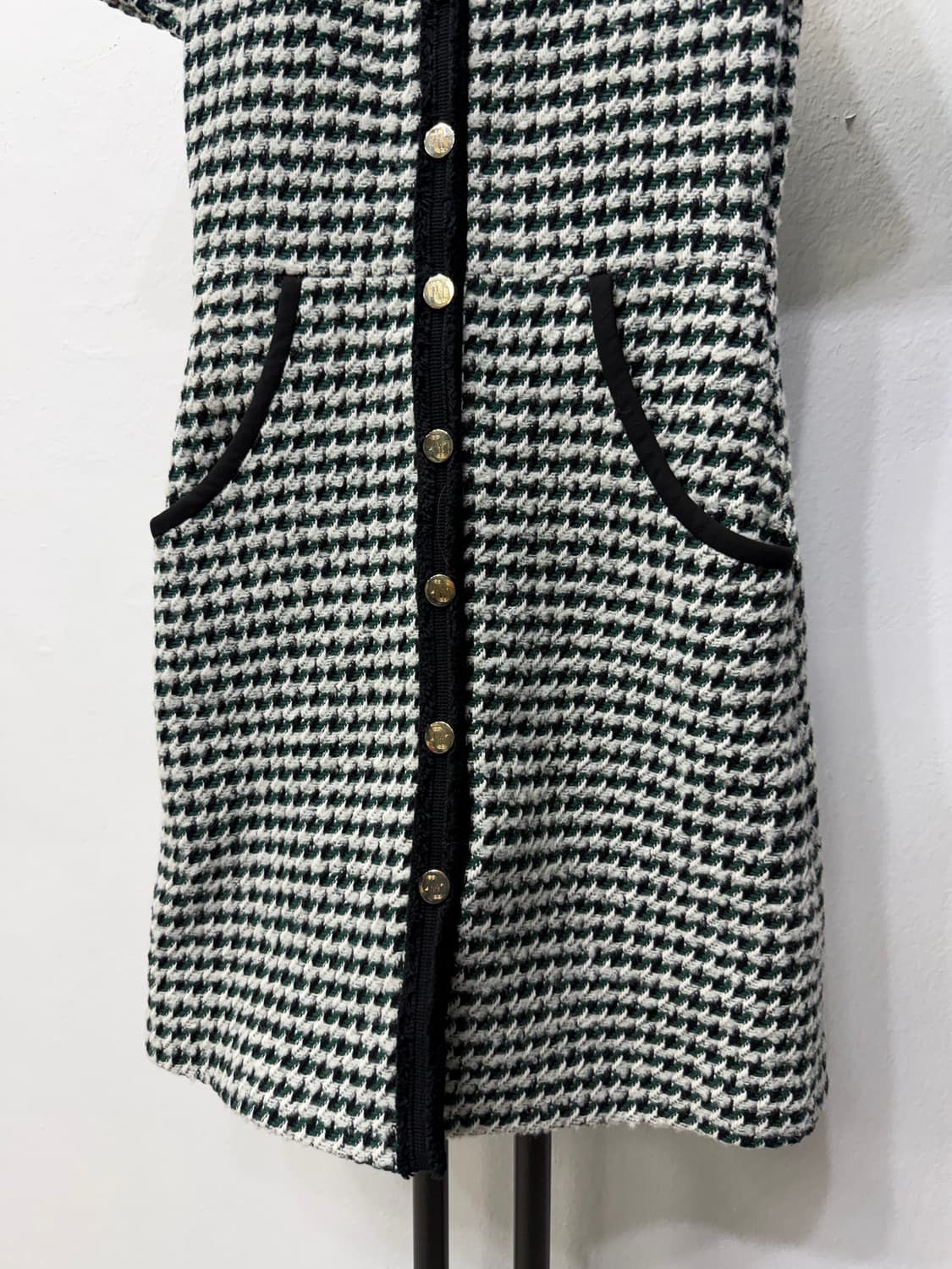 정품) 마쥬 블랙 앤 화이트 하운드투스 원피스 36 상품이미지3