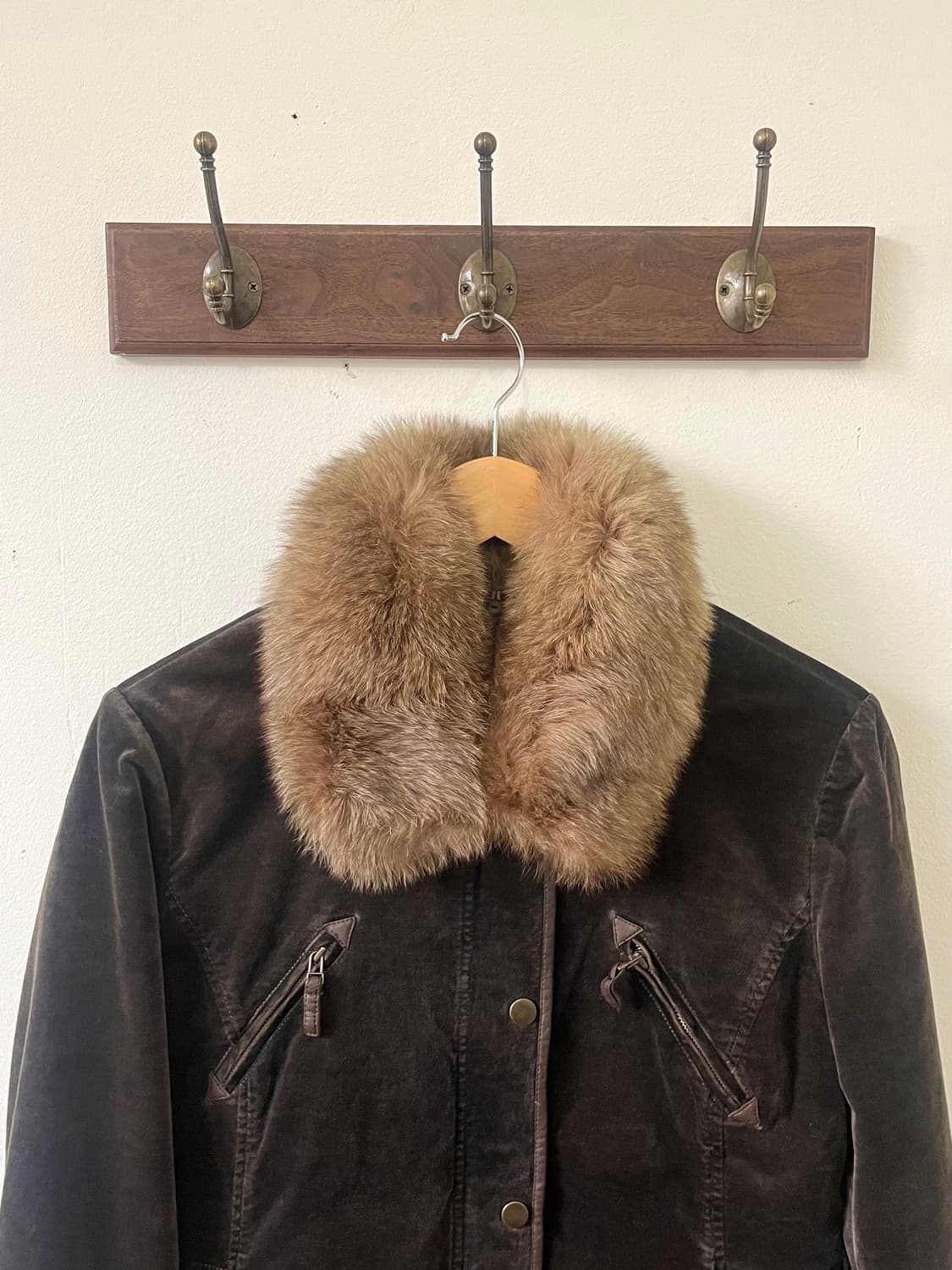 Chris montez 브라운 벨벳 퍼 자켓 상품이미지2