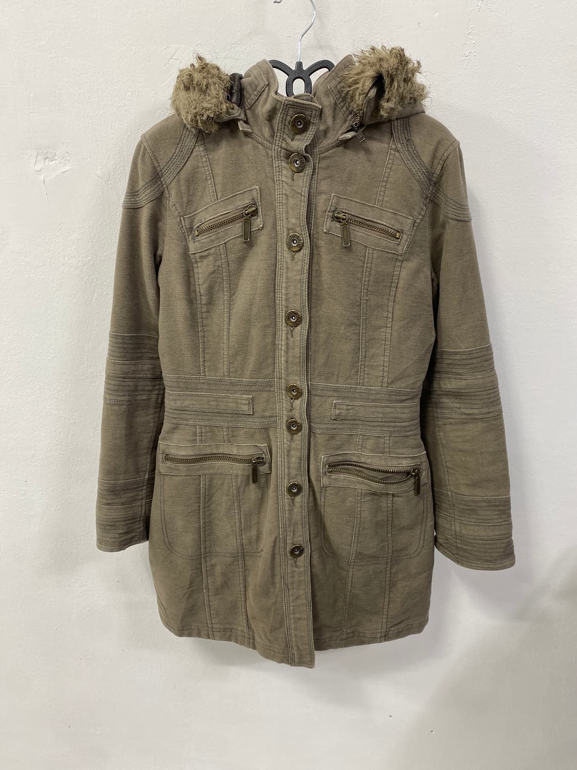 [ARMAR FEANS] 울프죠 y2k 베이지카키 야상 상품이미지5