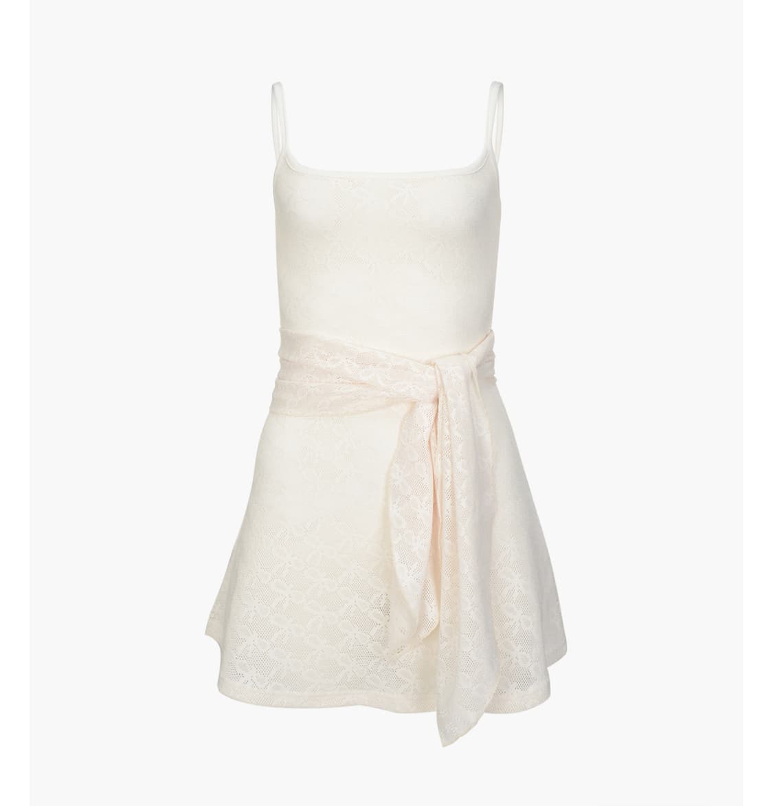 이너뮤지엄 Ribbon Sheer Scarf mini dress (크림) 상품이미지1