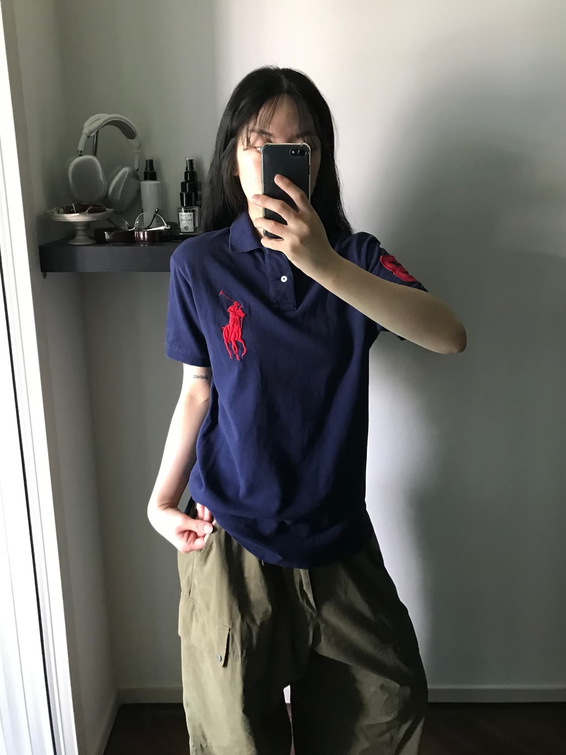 폴로 랄프로렌 빅 포니 로고 네이비 카라티 상품이미지1