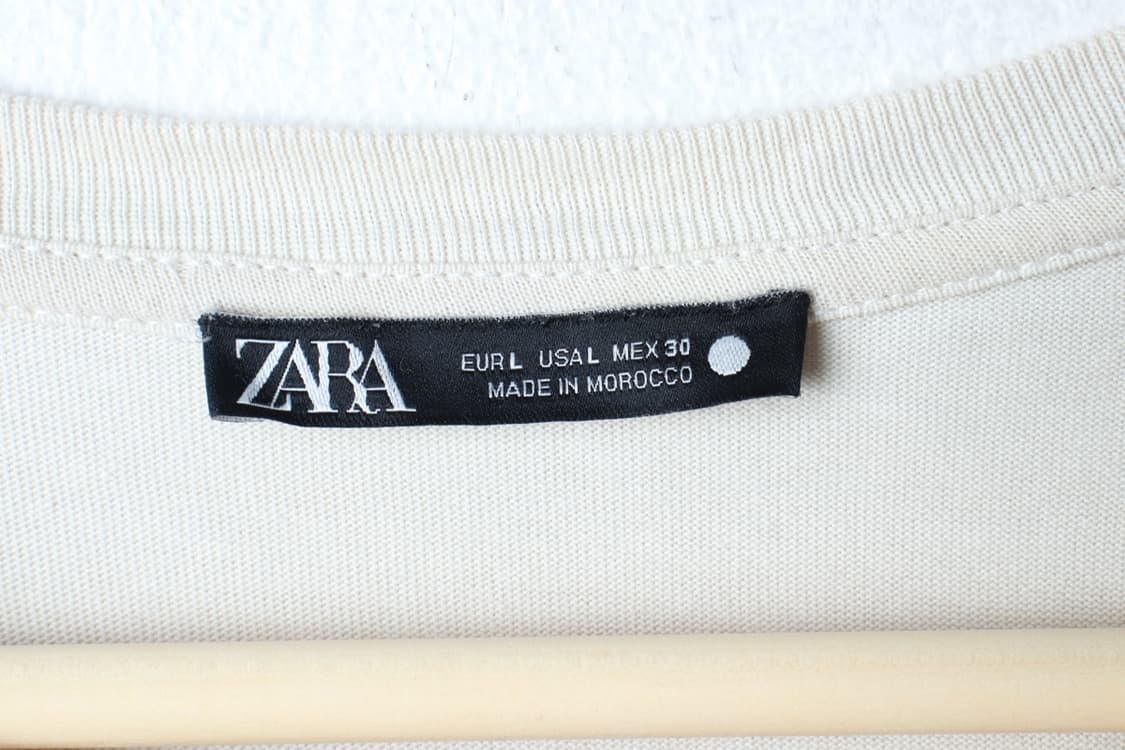 W(L-XL) 자라 반팔 티셔츠 레터링 아이보리 올드스쿨-7BB5 상품이미지5