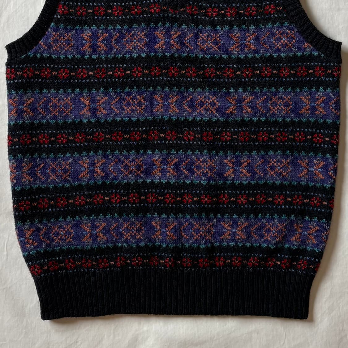 70s USA 펜들턴 페어아일 울 니트 베스트( L / 102) 상품이미지4