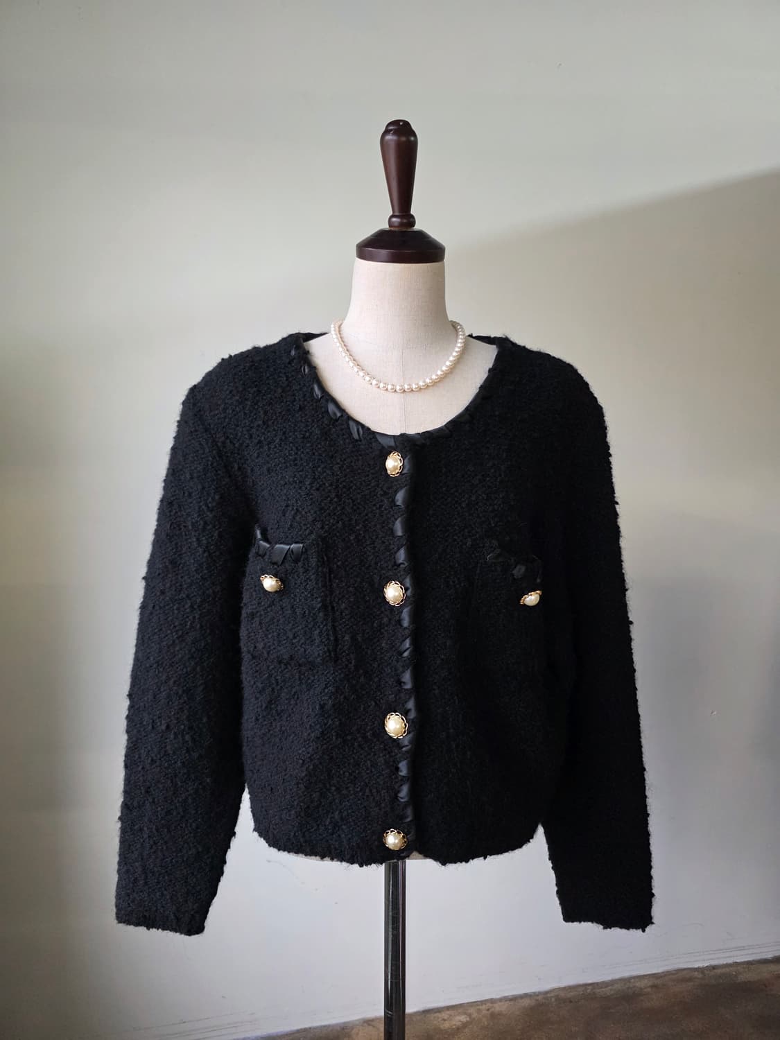 부클 트위드 니트 가디건 상품이미지3