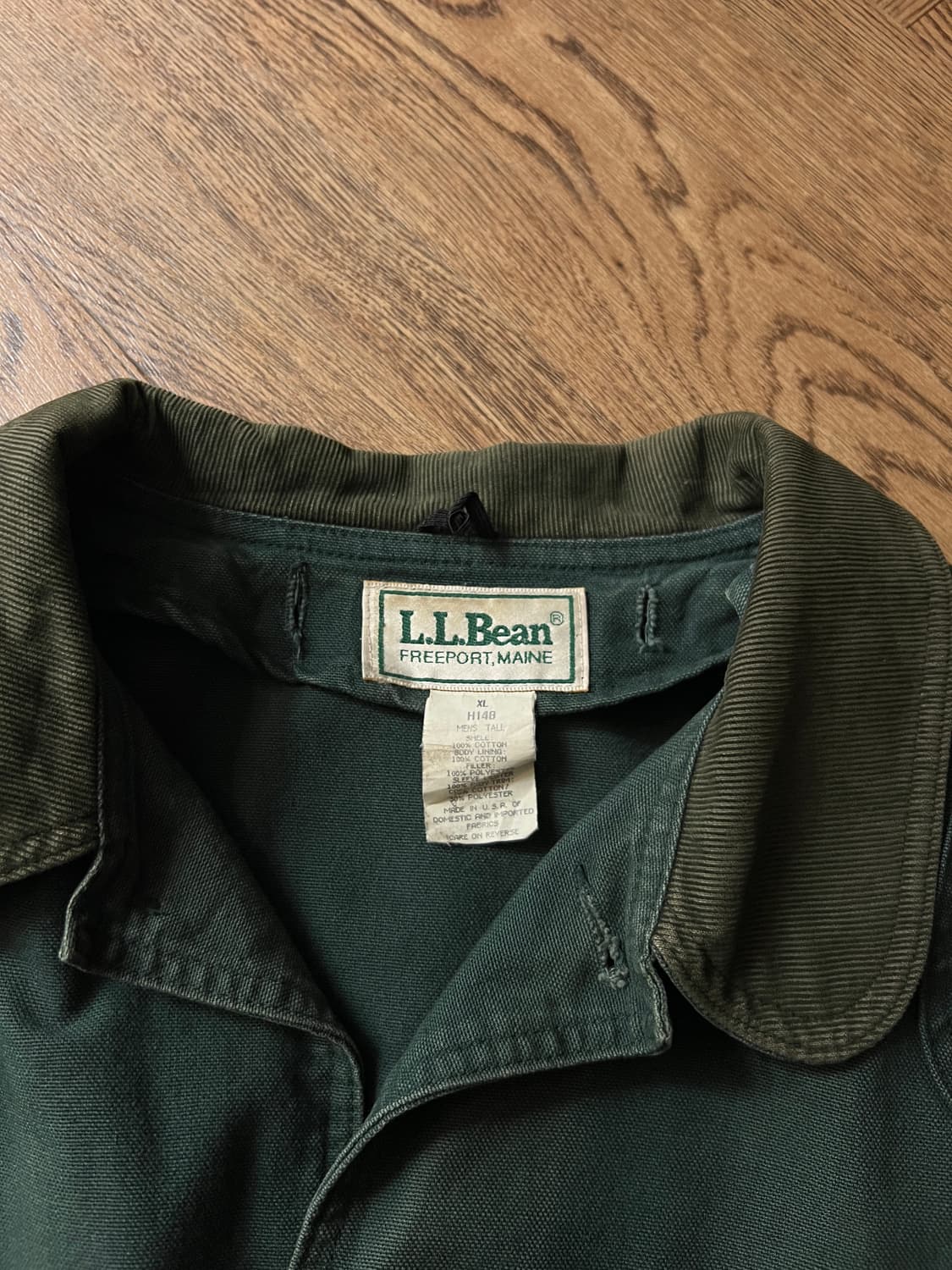 [XL]90's 엘엘빈 Made in USA 빈티지 그린 헌팅 자켓 상품이미지2