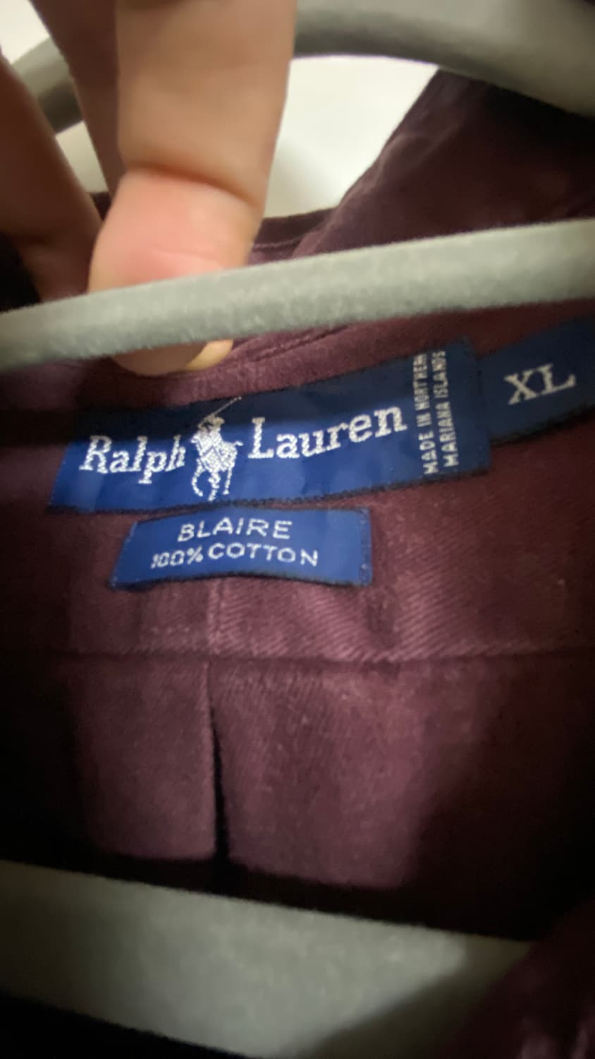 폴로 랄프로렌 버건디 반팔셔츠 XL 상품이미지2
