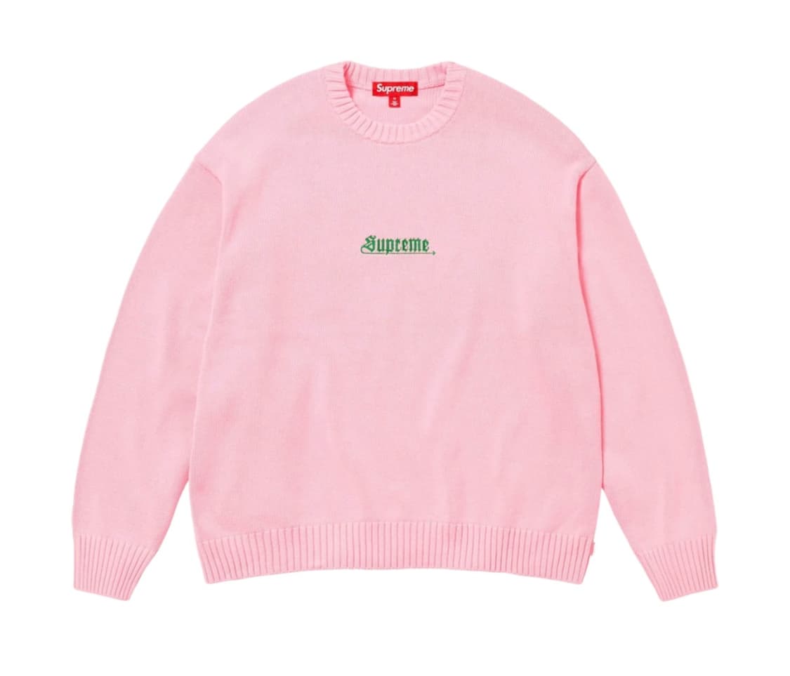 슈프림 올드 잉글리쉬 스웨터 핑크 - L 상품이미지1