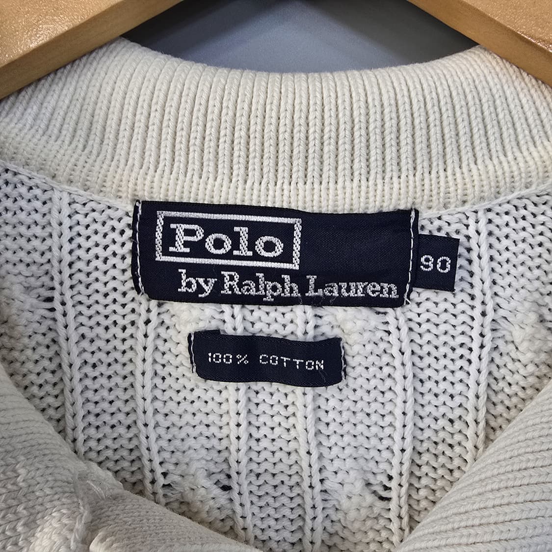 폴로 랄프로렌 케이블 카라 니트 아이보리 90 상품이미지6