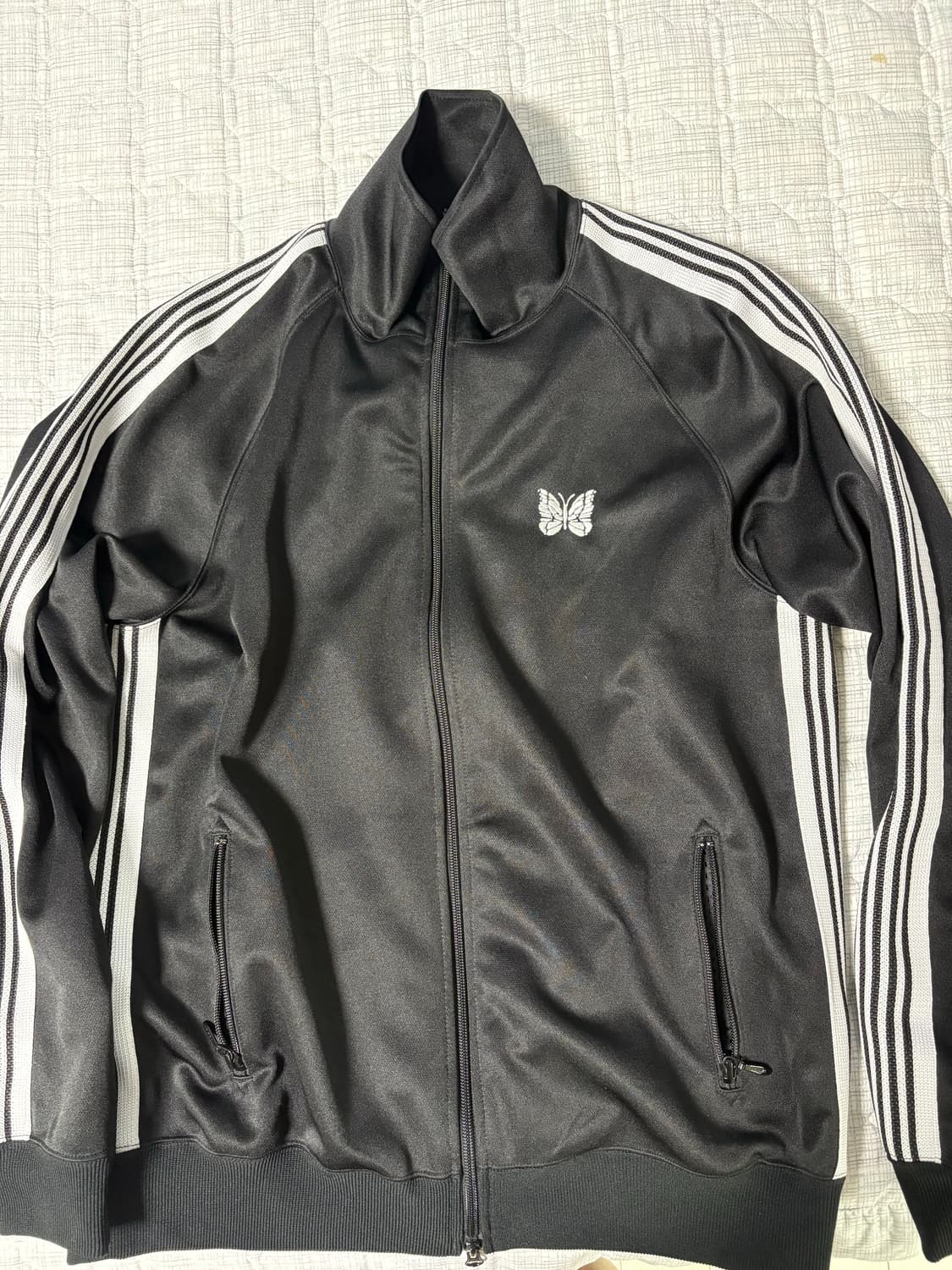 니들스 트랙자켓 폴리스무스 블랙 화이트 (L) 상품이미지2