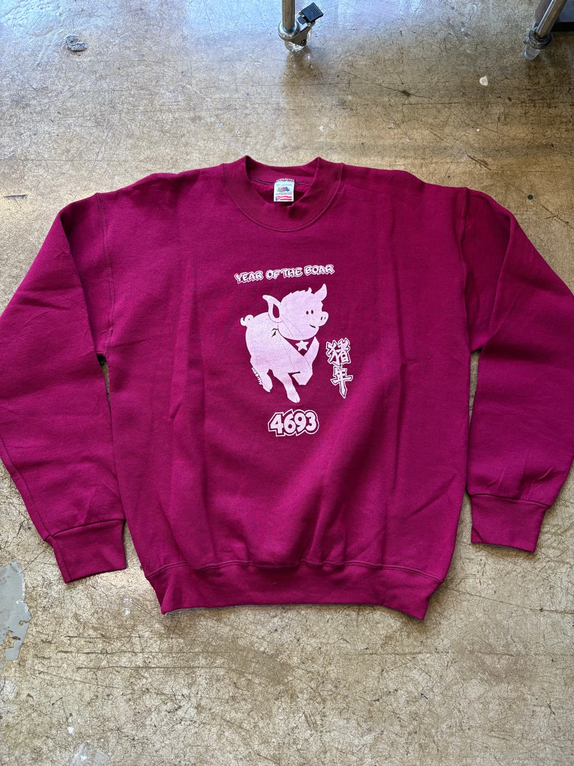 90s usa fruit of the loom 버건디 스웻 상품이미지2