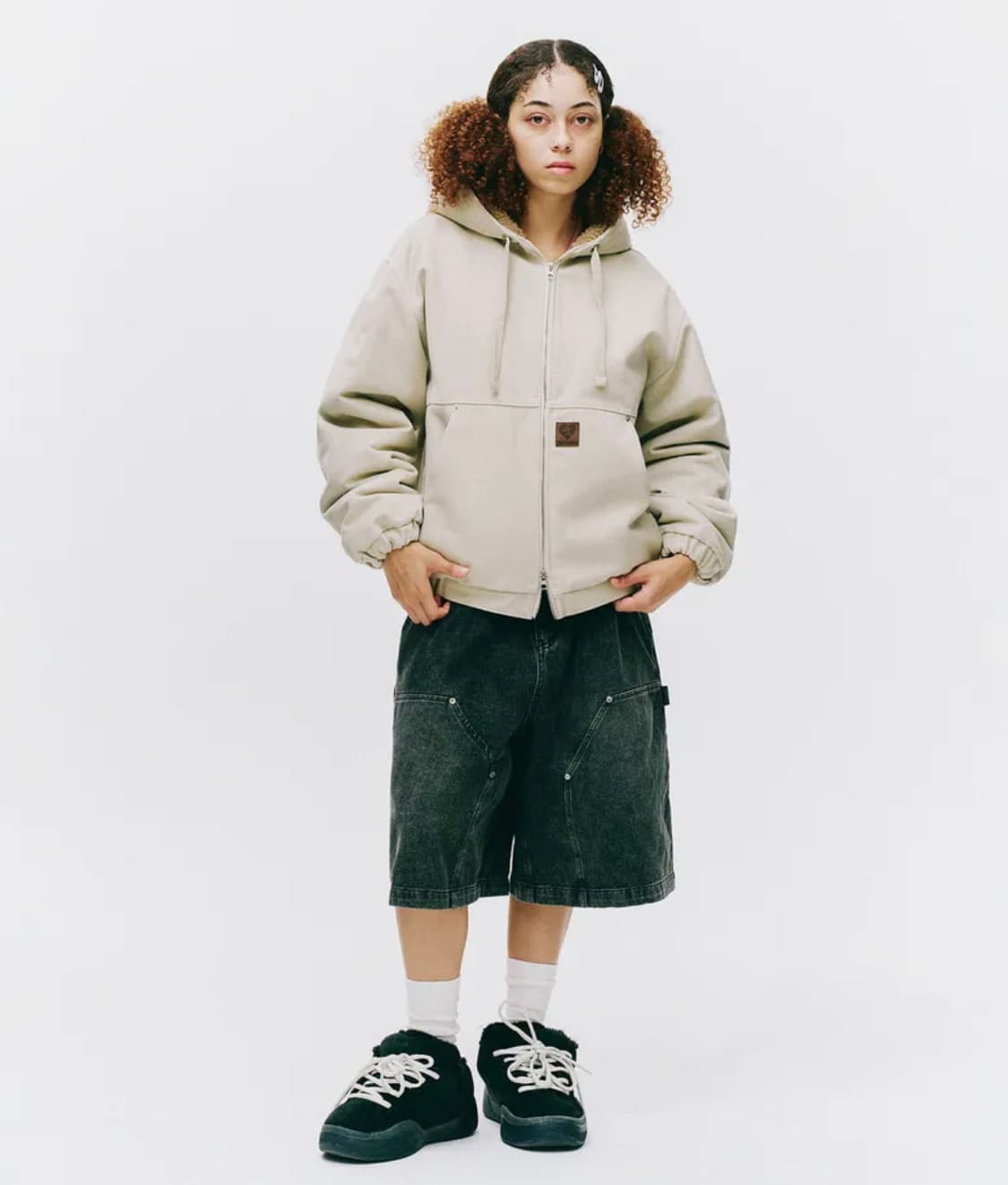 팀코믹스 워시드 워크 후드자켓 아이보리 상품이미지2