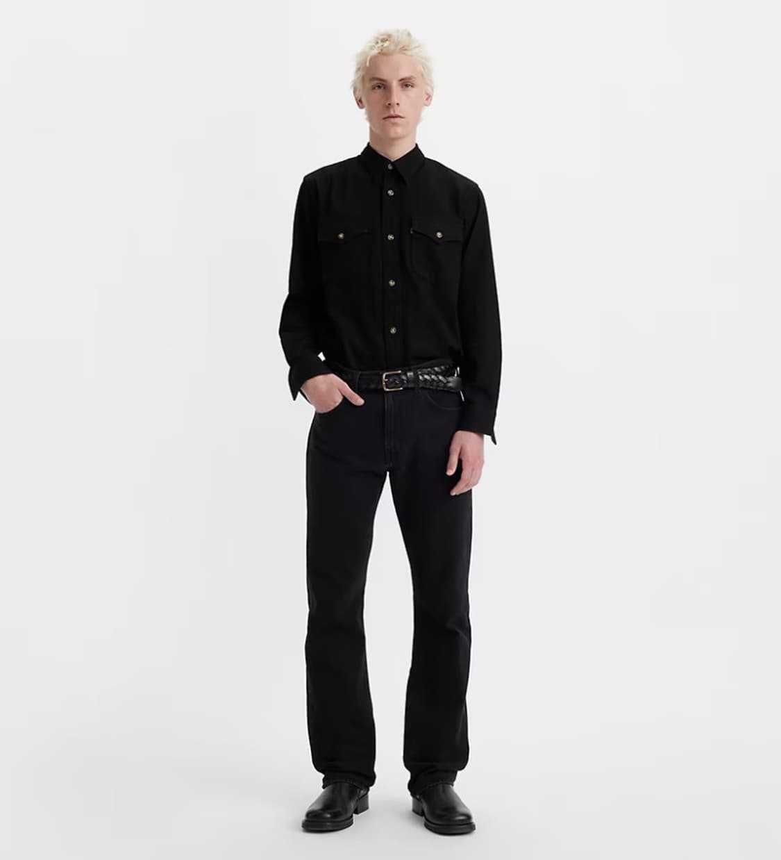 새상품) 리바이스 517 프리미엄 블랙 워시드 데님 34 상품이미지2