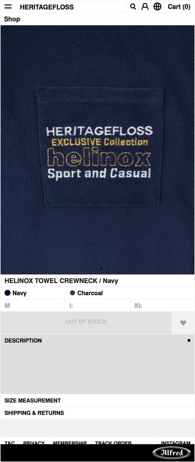 HFC HELINOX TOWEL CREWNECK / Navy 상품이미지2