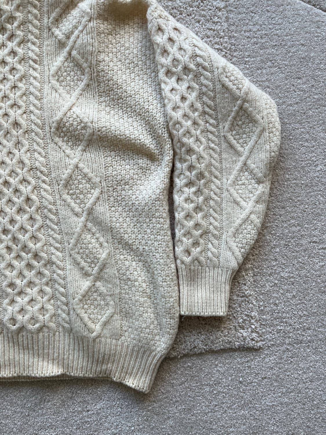 90s 엘엘빈 헤비울 피셔맨 케이블 니트 (103-105) 상품이미지7