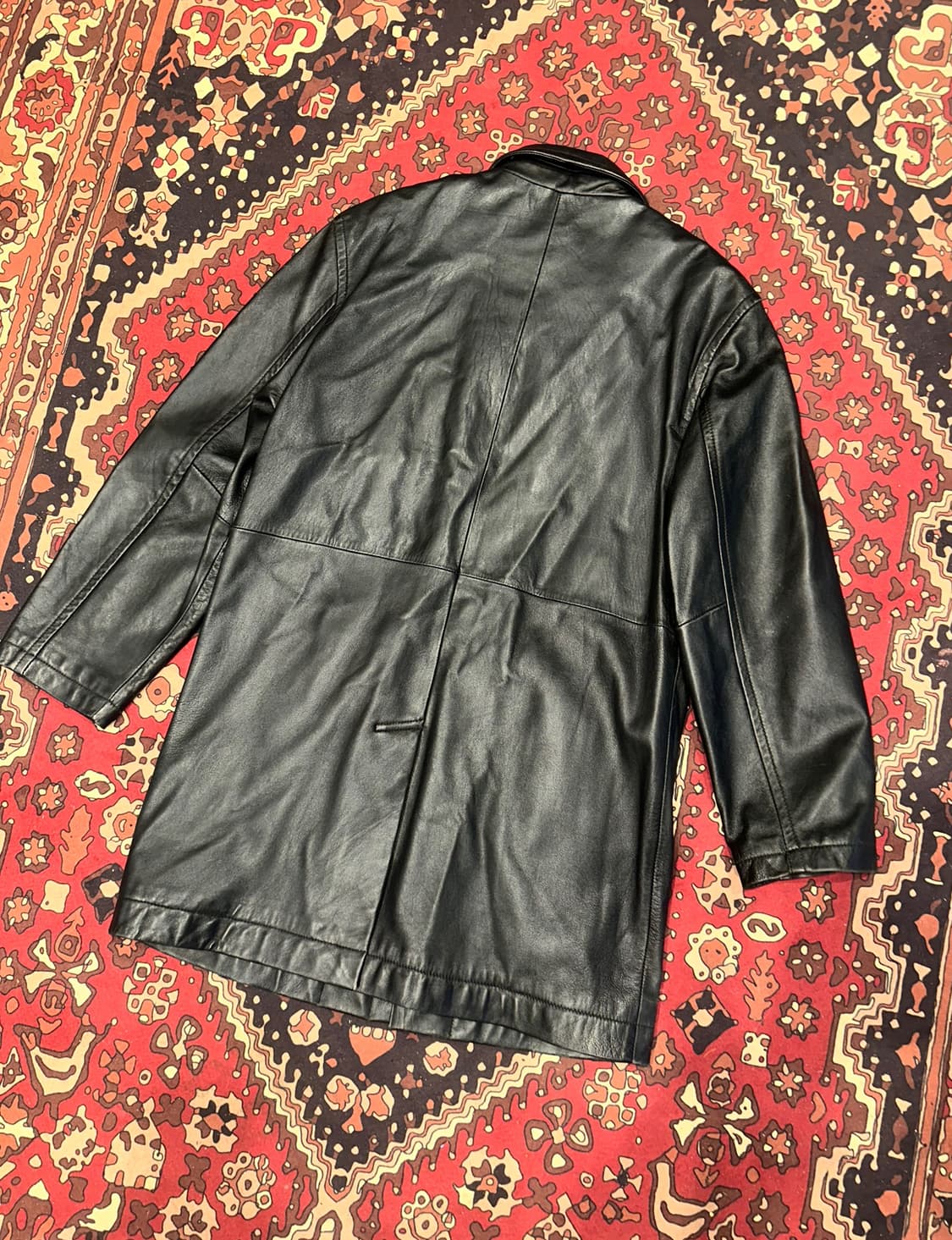 ( L ) 가죽코트 가죽카코트 가죽하프 가죽롱자켓 레더자켓  상품이미지4