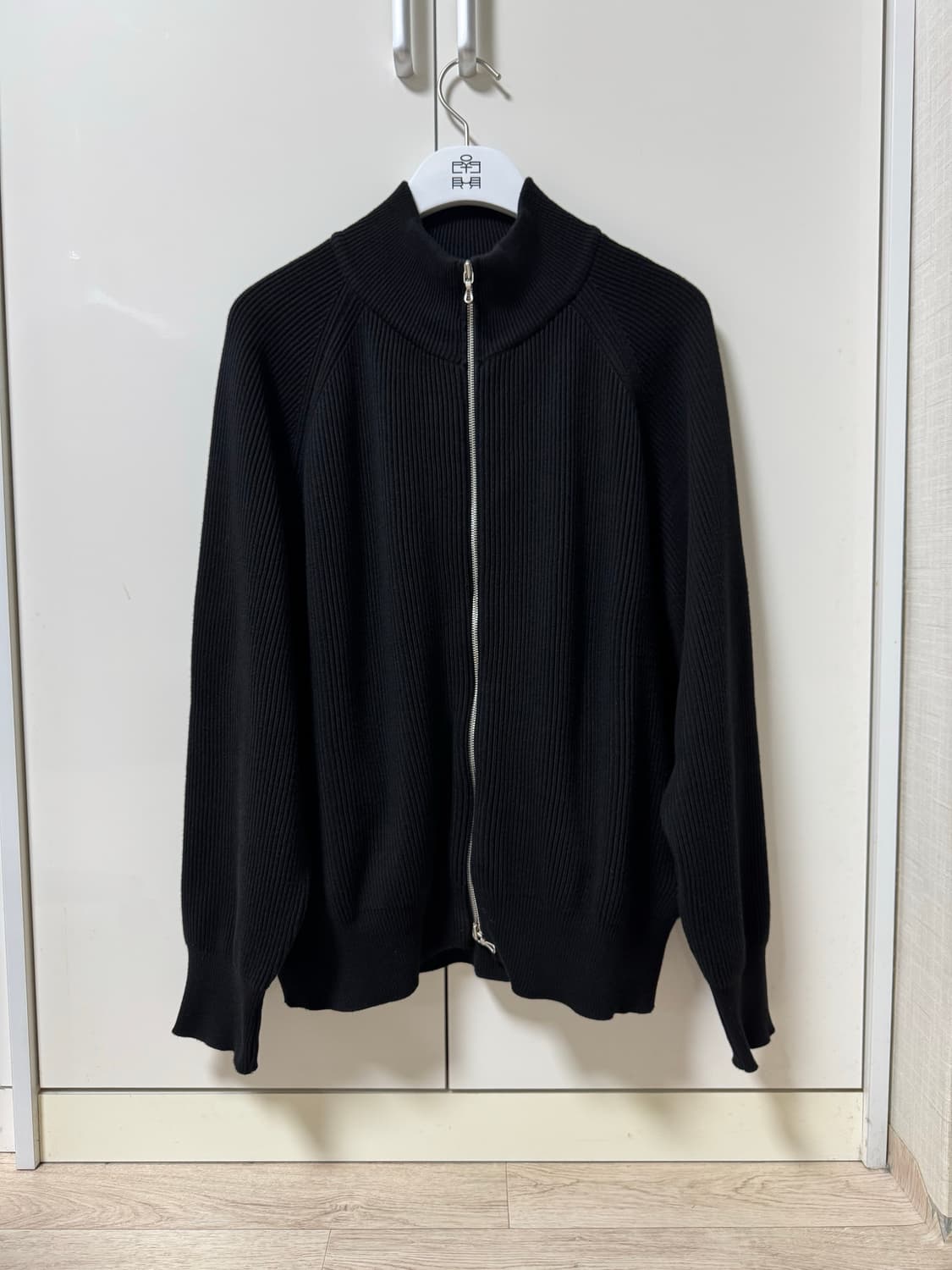 4) 폴리테루 휴먼 트랙 니트 집업 블랙 상품이미지2