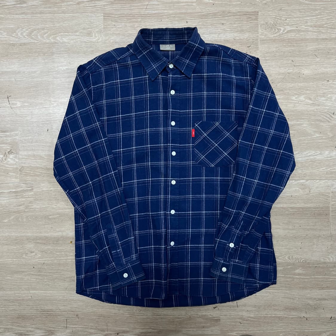 I AM A AMI 아미 레드탭 체크 플란넬 셔츠 [네이비] L/100 상품이미지1