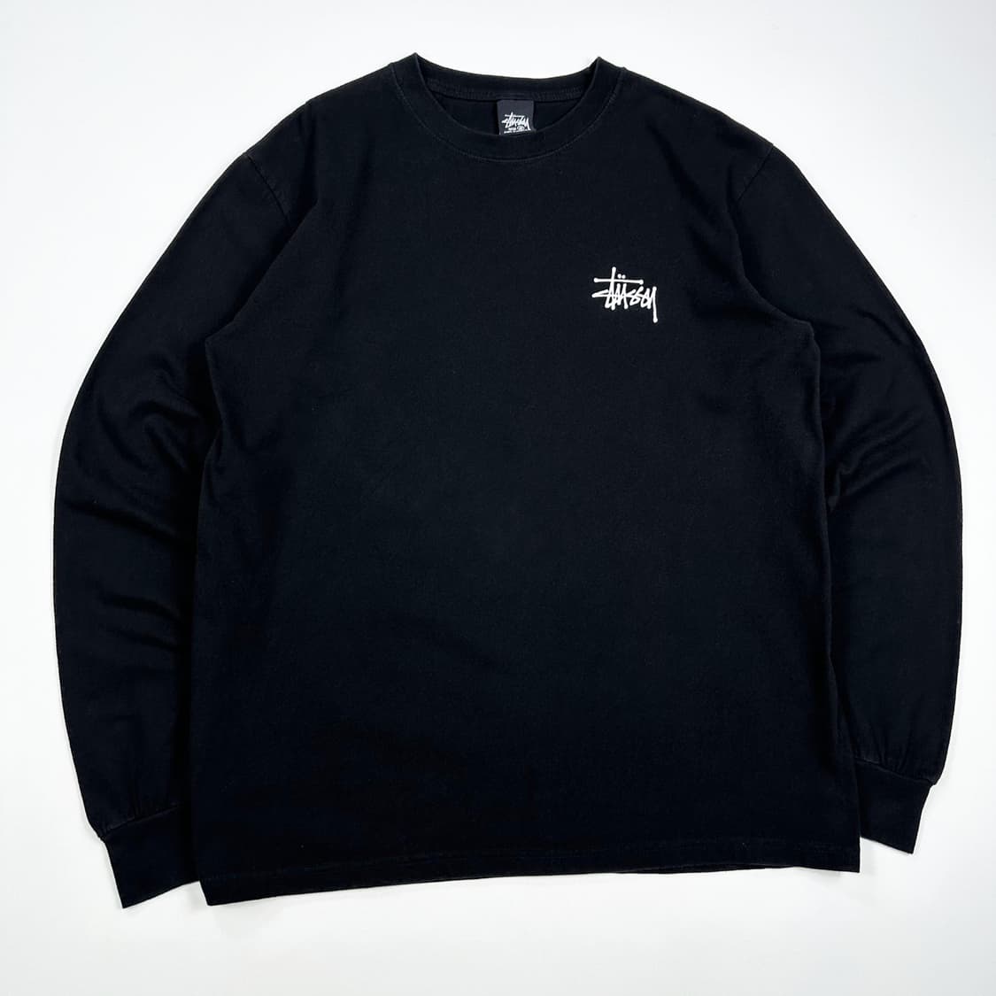 스투시 베이직 백로고 블랙 롱 슬리브 맨투맨 (M) 상품이미지2