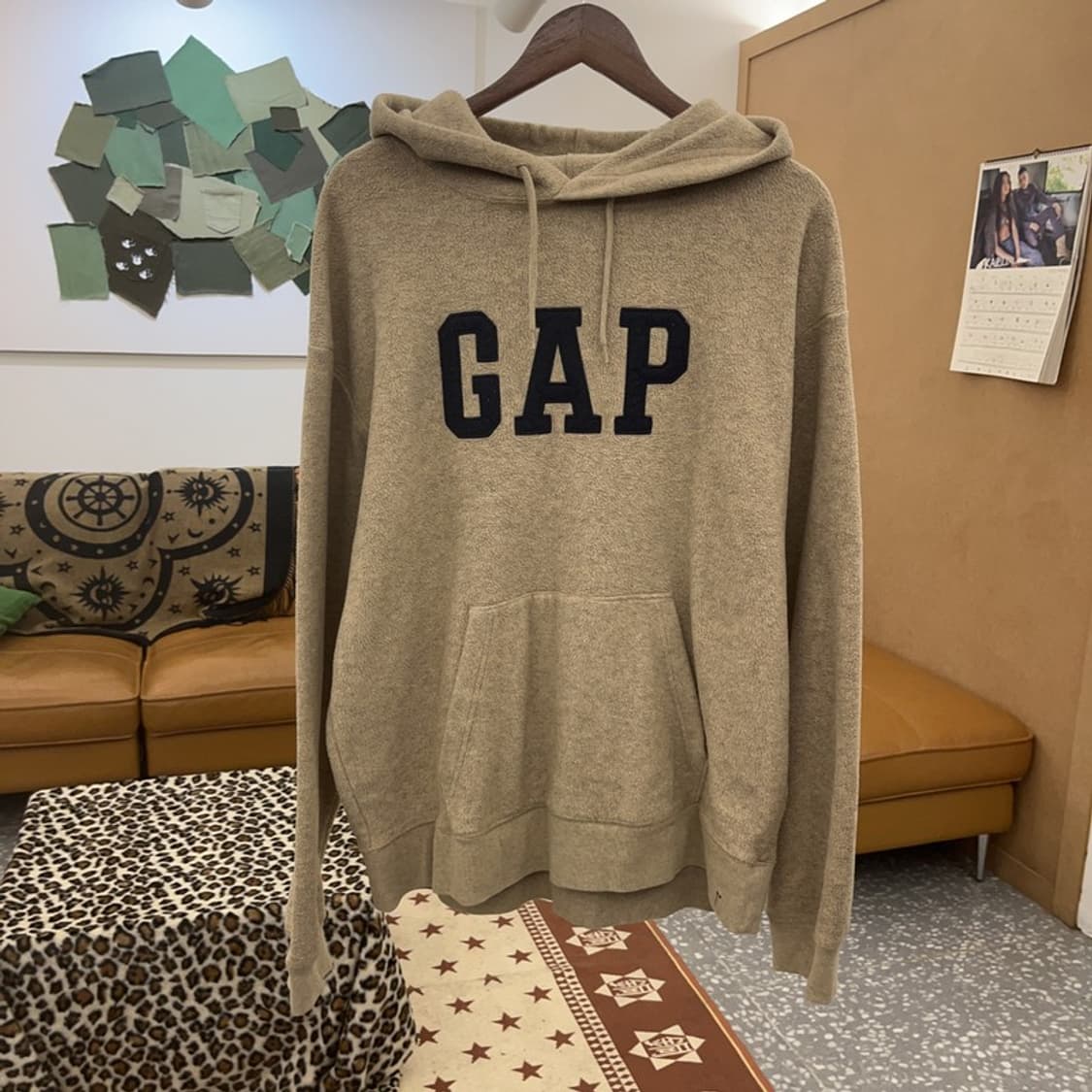 갭 올드스쿨 빈티지 빅로고 기모 부클 후드티 L C09240 상품이미지3