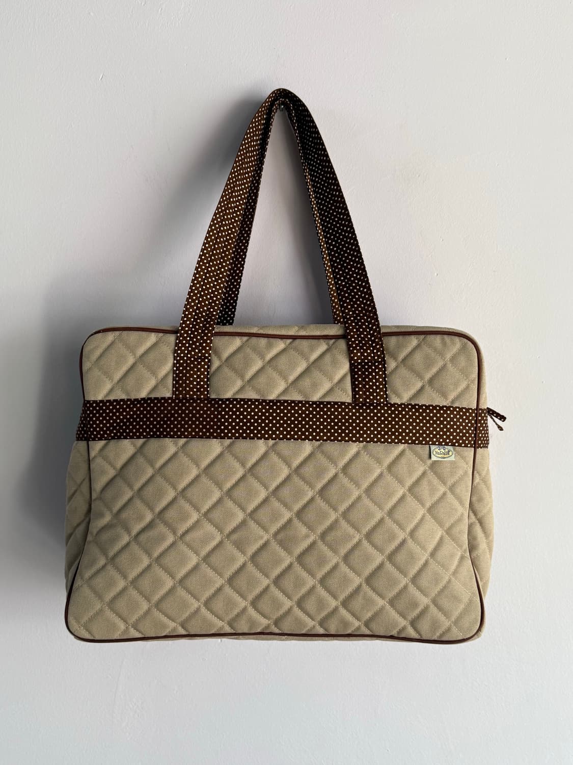나라야 브라운 도트 리본 숄더백 모리걸 라떼맛  상품이미지5