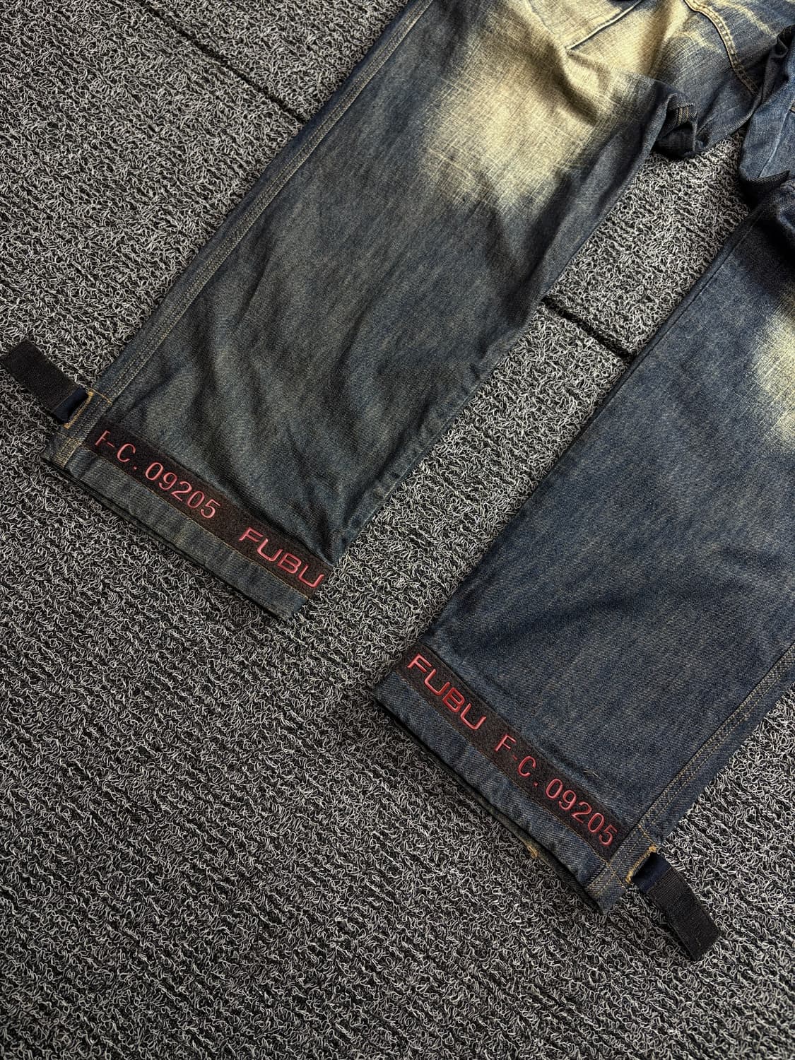 00s 후부 y2k 디테일 데저트 워싱 와이드핏 데님 팬츠 1658 상품이미지3