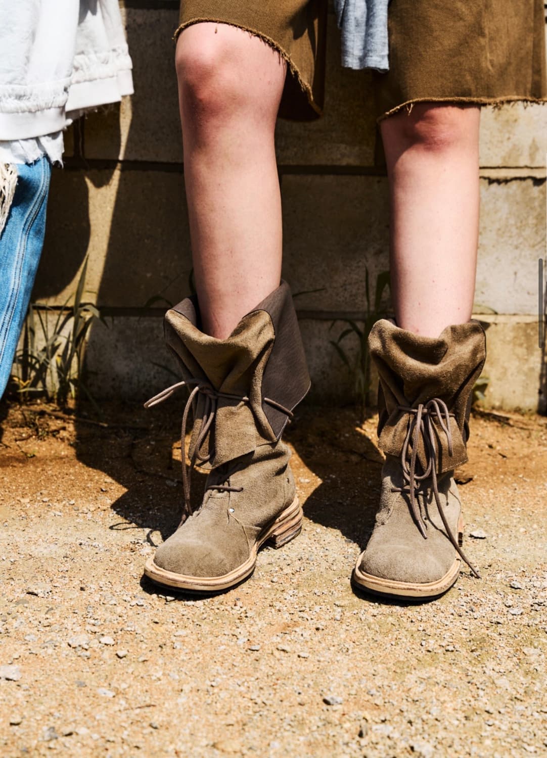 새상품 Folded lace-up long boots_Sand 부츠 상품이미지4