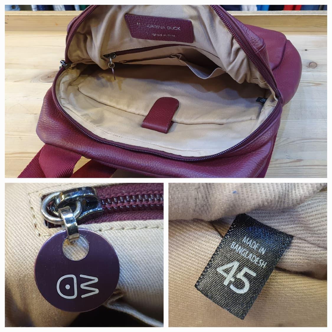 만다리나덕 레더 백팩 상품이미지7